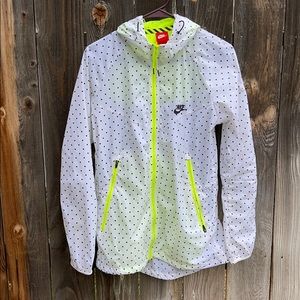 Nike polka dot neon green zip up jacket